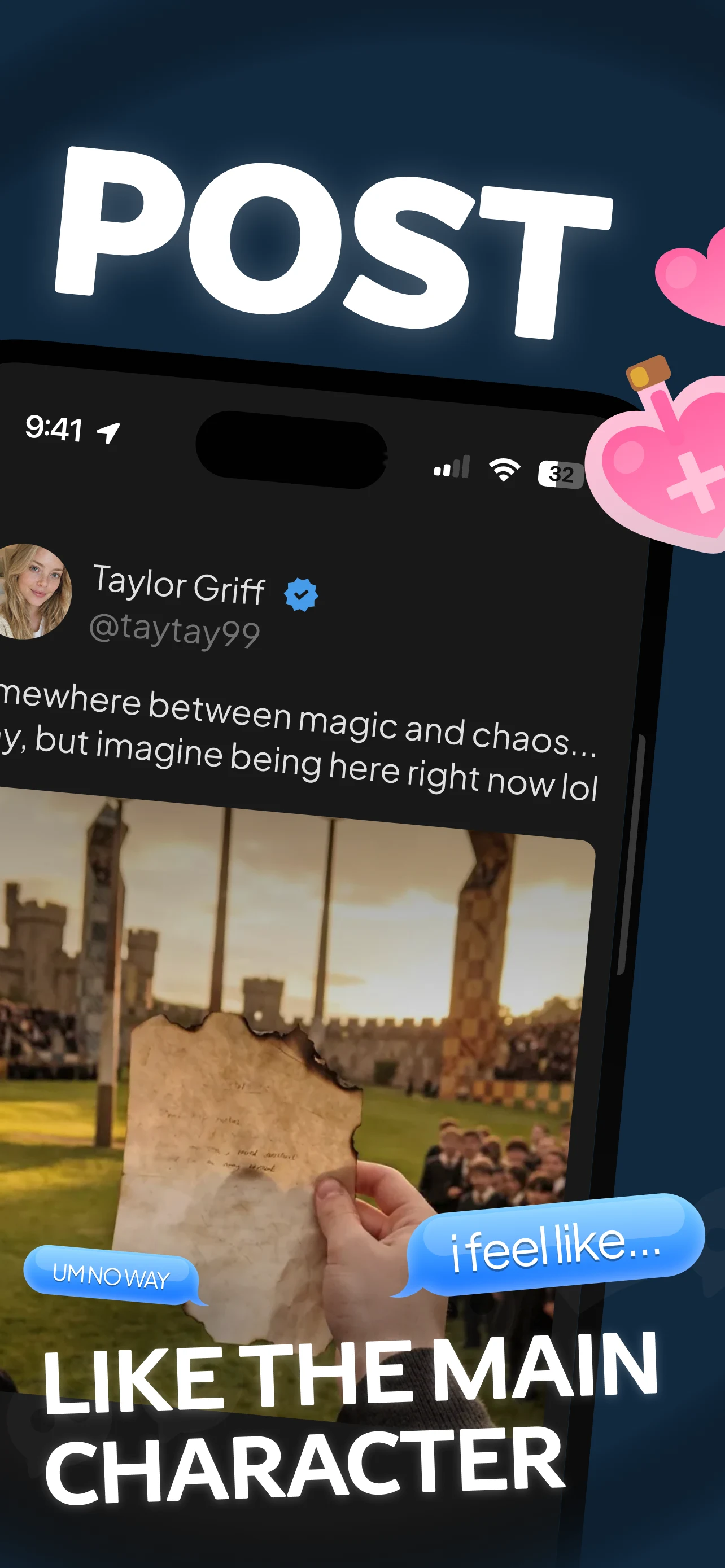 status - sims but social media screenshot