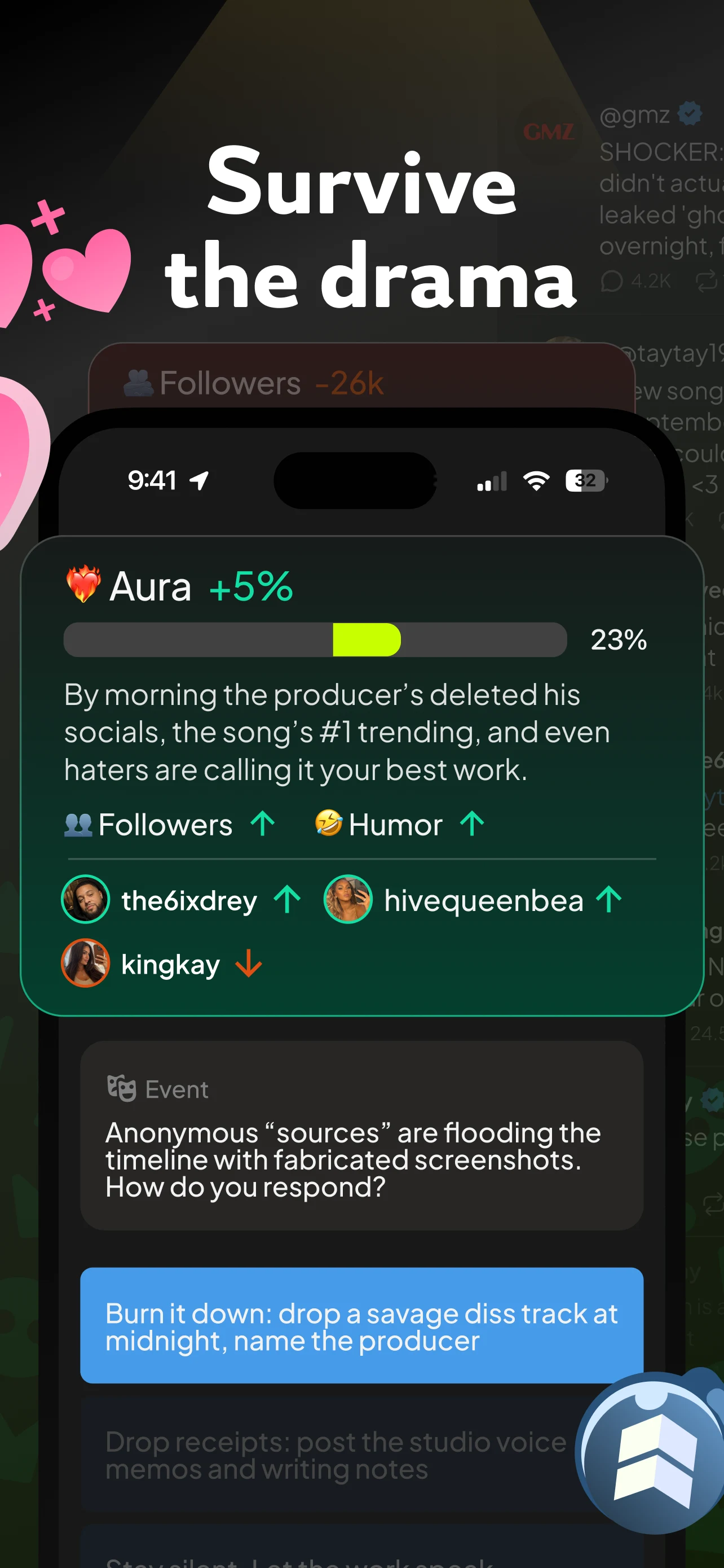 status - sims but social media screenshot